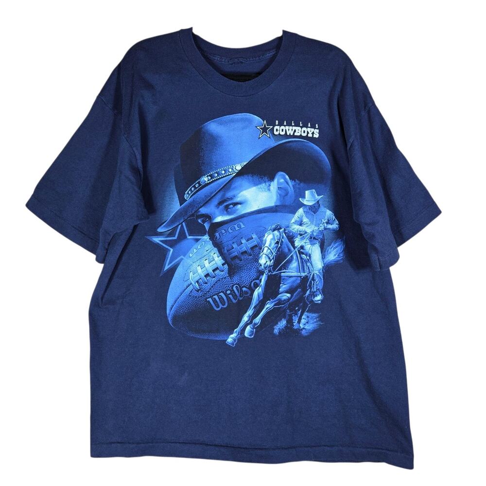 Dallas Cowboys Mens XLarge Blue NFL Football Horse Single Stitch VTG Graphic Tee